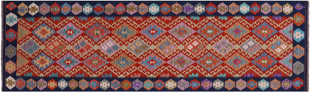 Kilim Flat Weave Wool On Wool Reversible Runner Rug - Manhattan Rugs