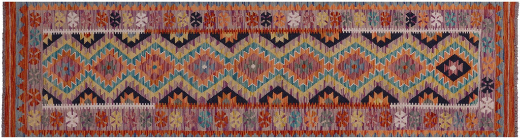 Kilim Flat Weave Reversible Wool On Wool Runner Rug - Manhattan Rugs