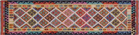 Kilim Flat Weave Reversible Wool On Wool Runner Rug - Manhattan Rugs