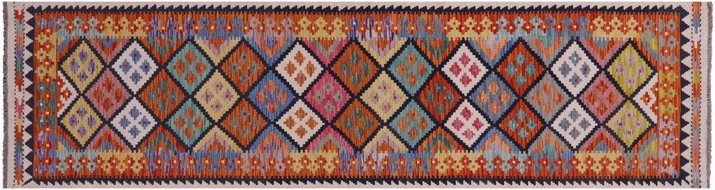 Wool On Wool Kilim Flat Reversible Weave Runner Rug - Manhattan Rugs