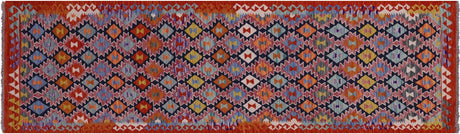 Reversible Kilim Flat Weave Wool On Wool Runner Rug - Manhattan Rugs