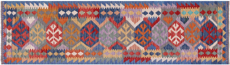 Reversible Kilim Flat Weave Wool On Wool Runner Rug - Manhattan Rugs