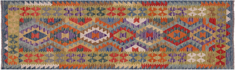 Runner Wool On Wool Kilim Flat Weave Reversible Rug - Manhattan Rugs