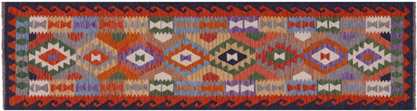 Runner Reversible Kilim Flat Weave Wool On Wool Rug - Manhattan Rugs