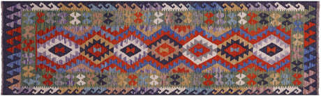 Kilim Flat Weave Reversible Wool On Wool Runner Rug - Manhattan Rugs