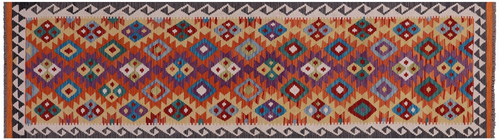 Kilim Flat Weave Reversible Wool On Wool Runner Rug - Manhattan Rugs