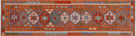 Kilim Flat Weave Reversible Wool On Wool Runner Rug - Manhattan Rugs