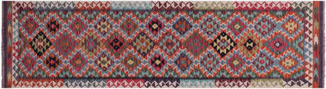 Reversible Kilim Flat Weave Wool On Wool Runner Rug - Manhattan Rugs