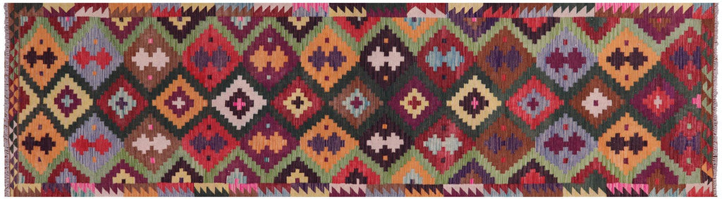 Kilim Flat Weave Reversible Wool On Wool Runner Rug - Manhattan Rugs
