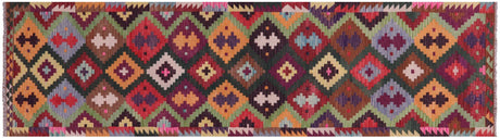 Kilim Flat Weave Reversible Wool On Wool Runner Rug - Manhattan Rugs