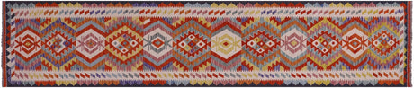 Reversible Flat Weave Kilim Wool On Wool Runner Rug - Manhattan Rugs