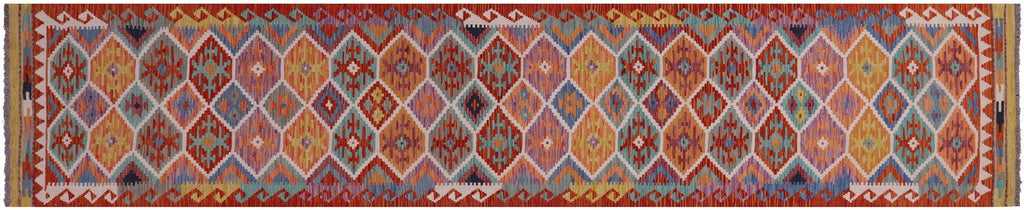 Runner Wool On Wool Reversible Kilim Flat Weave Rug - Manhattan Rugs