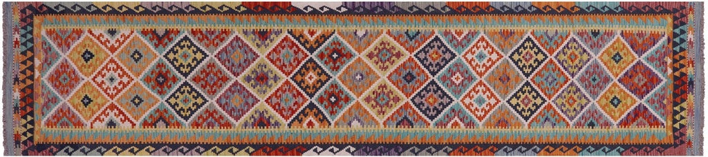 Wool On Wool Reversible Kilim Flat Weave Runner Rug - Manhattan Rugs