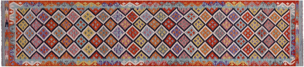 Kilim Flat Weave Reversible Wool On Wool Runner Rug - Manhattan Rugs