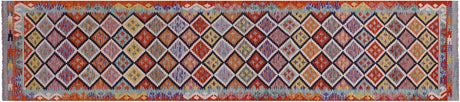 Kilim Flat Weave Reversible Wool On Wool Runner Rug - Manhattan Rugs