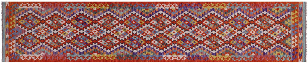 Wool On Wool Reversible Kilim Flat Weave Runner Rug - Manhattan Rugs