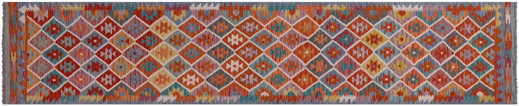 Kilim Flat Weave Reversible Wool On Wool Runner Rug - Manhattan Rugs