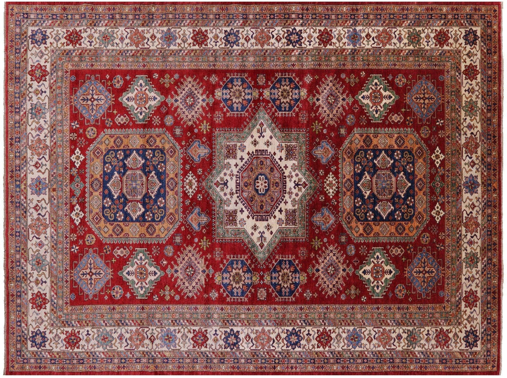 Super Kazak Geometric Handmade Wool Rug - Manhattan Rugs