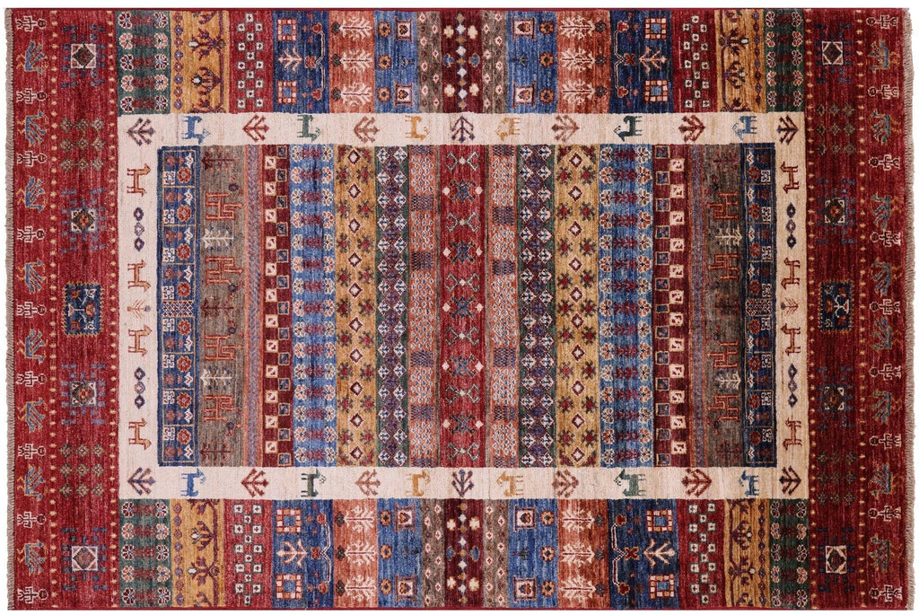 Hand Knotted Persian Gabbeh Tribal Wool Rug - Manhattan Rugs
