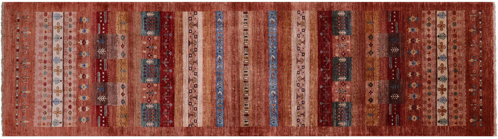 Runner Persian Gabbeh Tribal Hand-Knotted Wool Rug - Manhattan Rugs