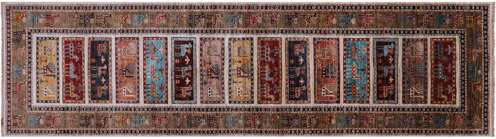 Runner Persian Gabbeh Tribal Hand Knotted Rug - Manhattan Rugs