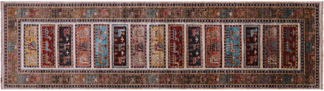 Runner Persian Gabbeh Tribal Hand Knotted Rug - Manhattan Rugs