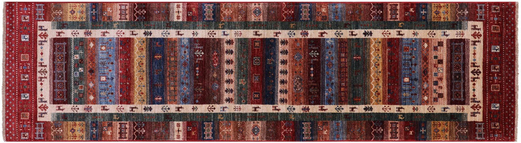 Runner Persian Gabbeh Tribal Hand Knotted Rug - Manhattan Rugs
