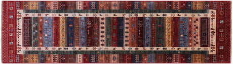 Runner Persian Gabbeh Tribal Hand Knotted Rug - Manhattan Rugs
