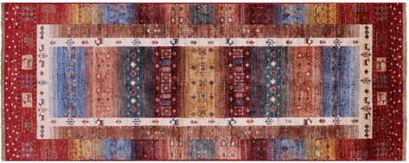 Handmade Persian Gabbeh Tribal Wool Runner Rug - Manhattan Rugs