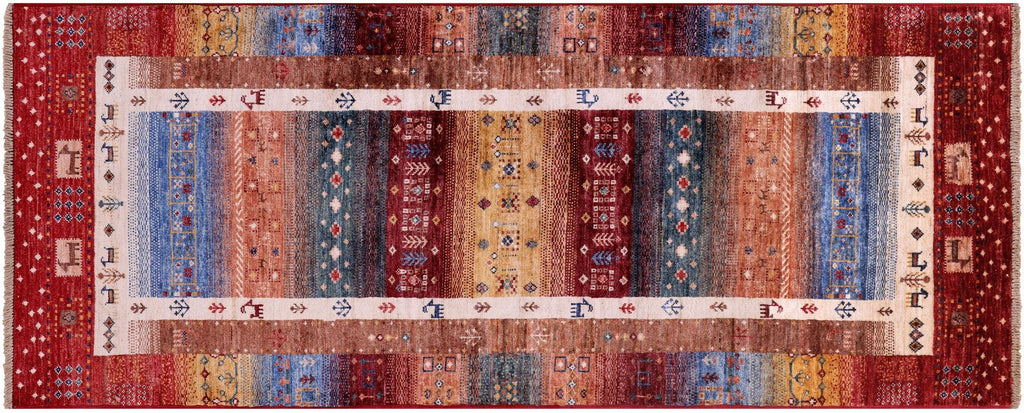 Runner Persian Gabbeh Tribal Hand Knotted Wool Rug - Manhattan Rugs