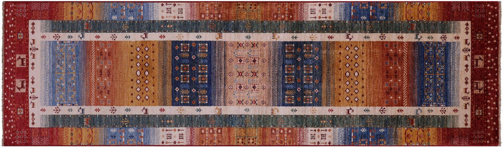 Runner Hand-Knotted Persian Gabbeh Tribal Rug - Manhattan Rugs