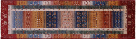 Runner Hand-Knotted Persian Gabbeh Tribal Rug - Manhattan Rugs