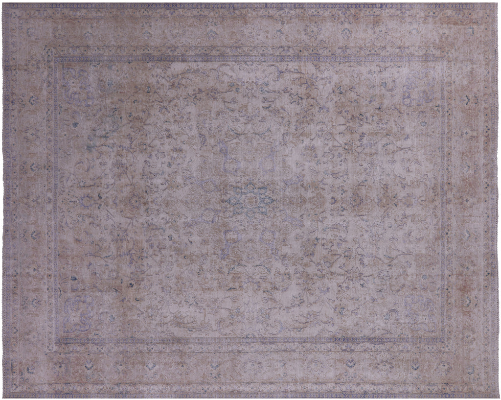 SUPER SALE Ivory 9' 7" X 12' 0" Persian Vintage White Wash Hand Knotted Rug - Q18495
