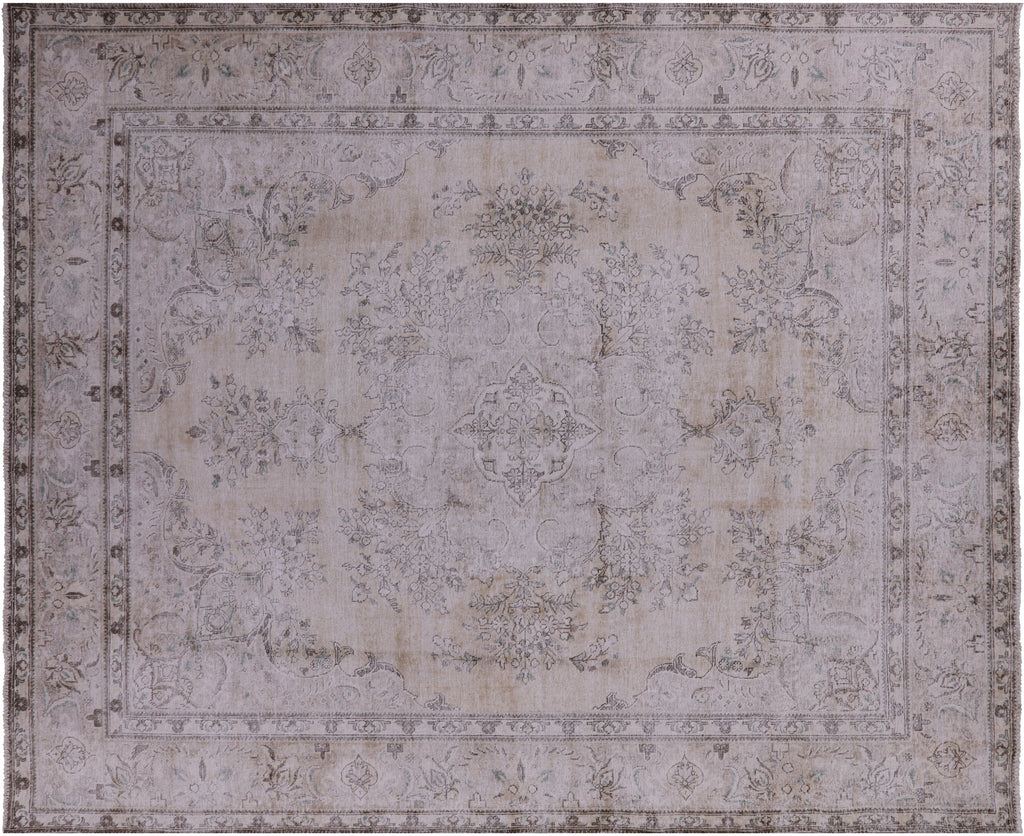 SUPER SALE Ivory Persian Vintage White Wash Handmade Rug 9' 9" X 12' 2" - Q18502