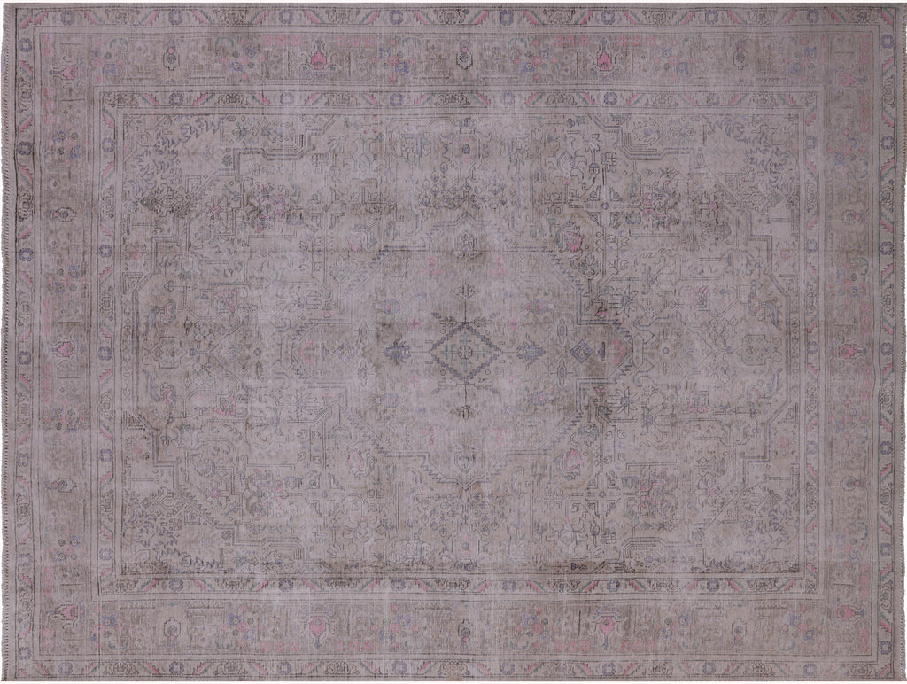 SUPER SALE Ivory 8' 0" X 10' 10" Persian Vintage White Wash Hand-Knotted Rug - Q18522