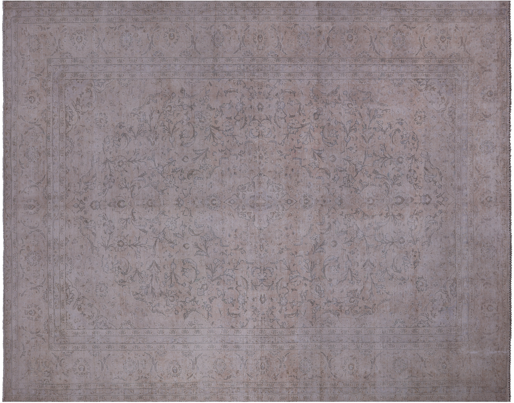 SUPER SALE Ivory Persian Vintage White Wash Handmade Wool Rug 9' 4" X 12' 1" - Q18527