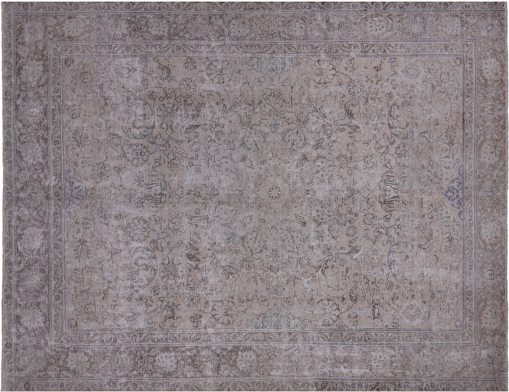 SUPER SALE Ivory 9' 8" X 12' 0" Handmade Persian Vintage White Wash Rug - Q18529