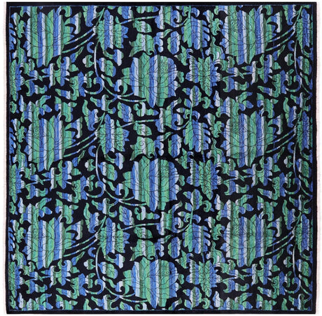 Square William Morris Rose Garden Hand Knotted Area Rug - Manhattan Rugs