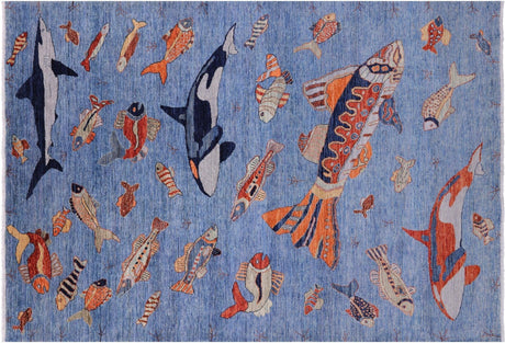 Hand Knotted Gabbeh Fish Design Rug - Manhattan Rugs