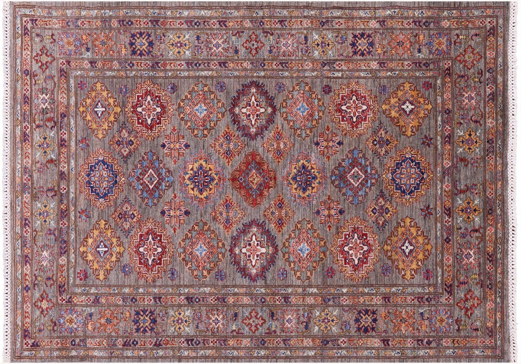 Hand-Knotted Super Kazak Geometric Rug - Manhattan Rugs