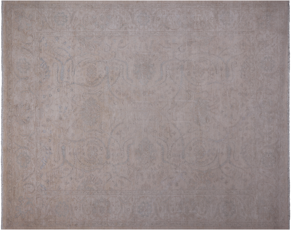 Ivory Handmade Turkish Oushak Wool Rug 7' 11" X 9' 8" - Q18784