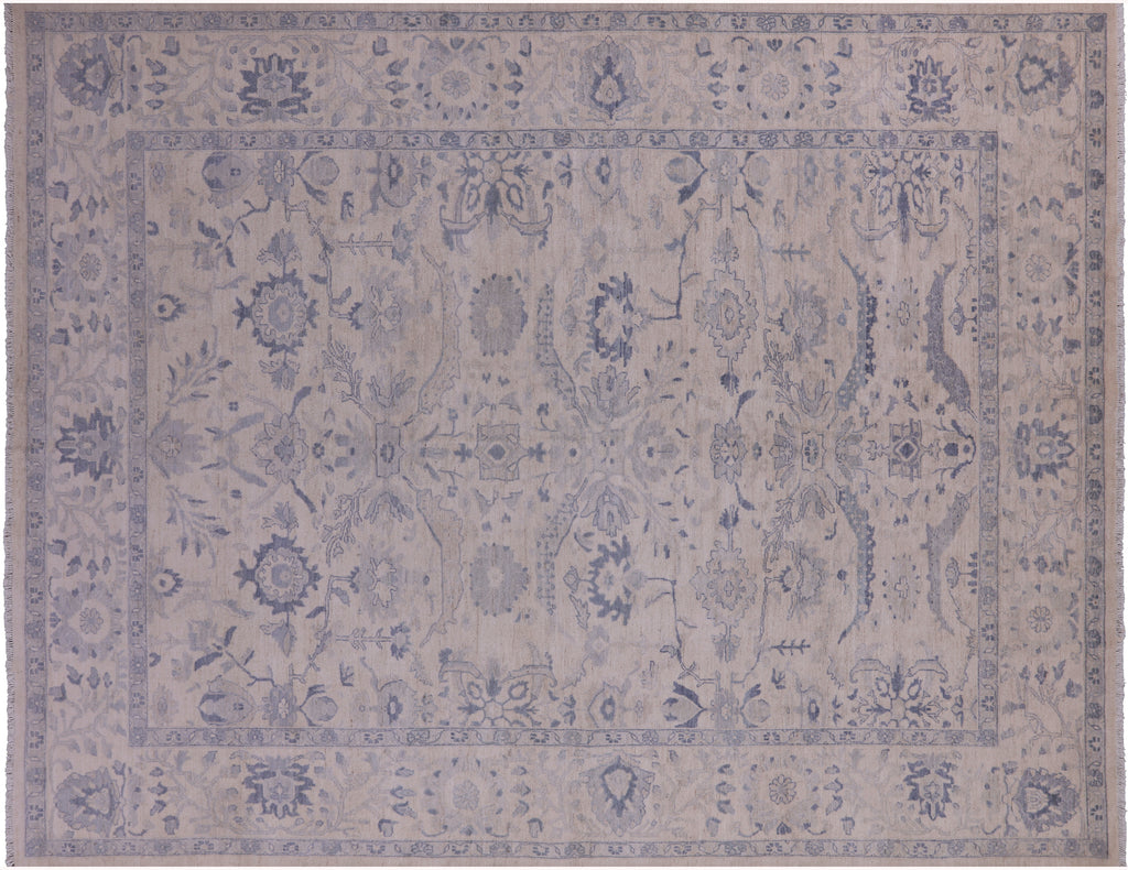 Ivory 8' 9" X 11' 5" Turkish Oushak Hand Knotted Wool Rug - Q18799