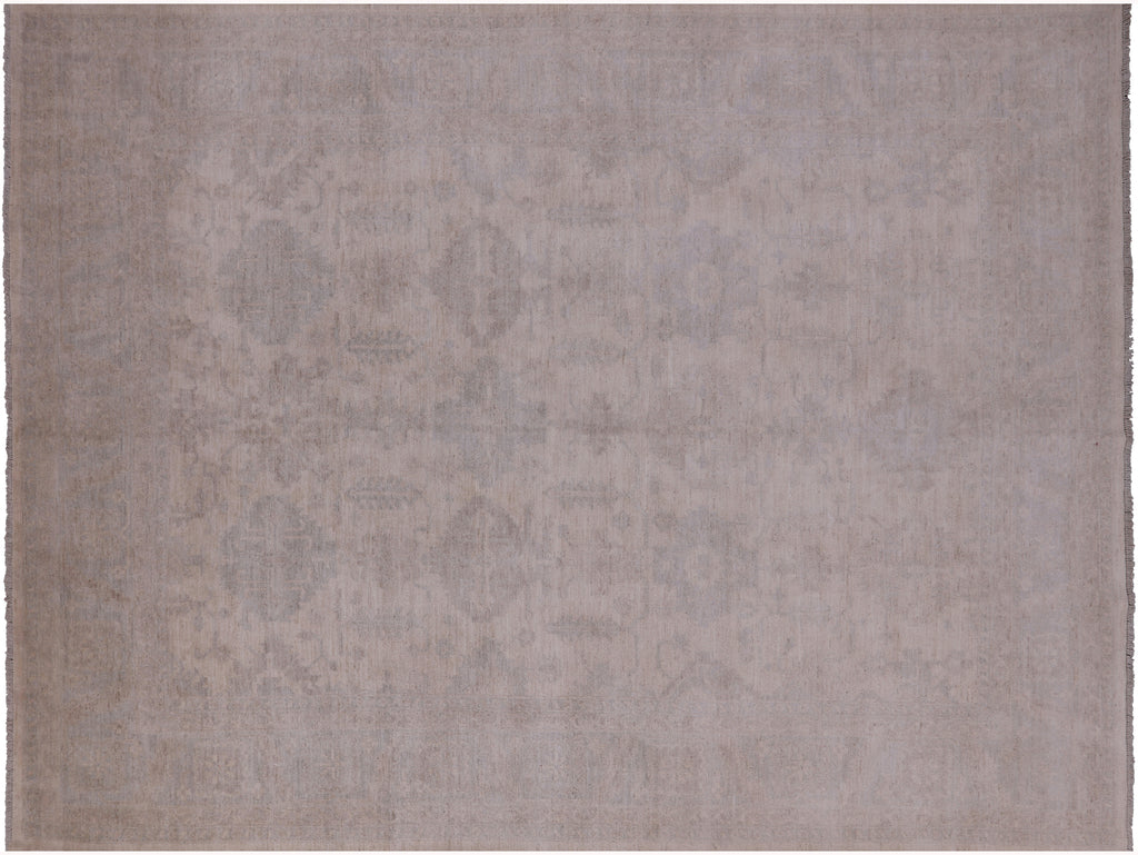 Ivory 8' 10" X 11' 7" Handmade Turkish Oushak Rug - Q18801