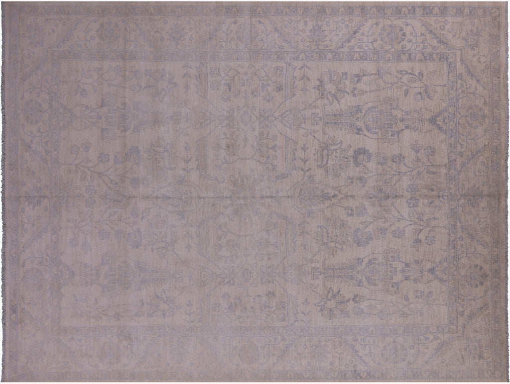 Ivory Turkish Oushak Handmade Rug 9' 0" X 11' 9" - Q18811