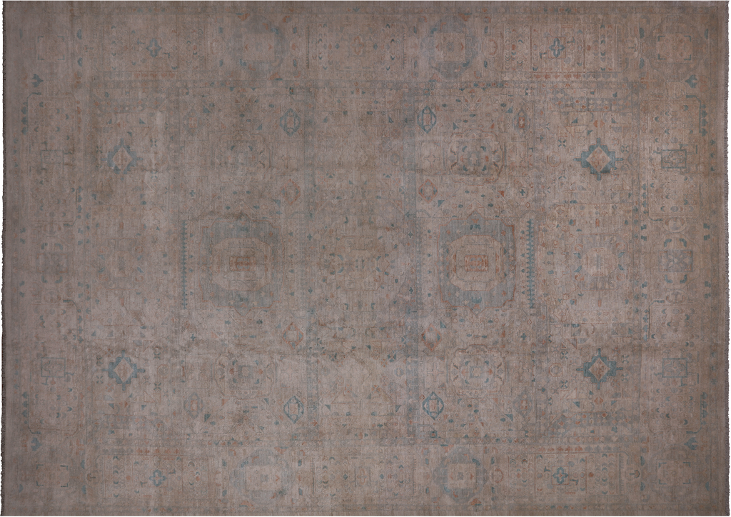 Ivory Handmade Turkish Oushak Wool Rug 9' 6" X 13' 7" - Q18819