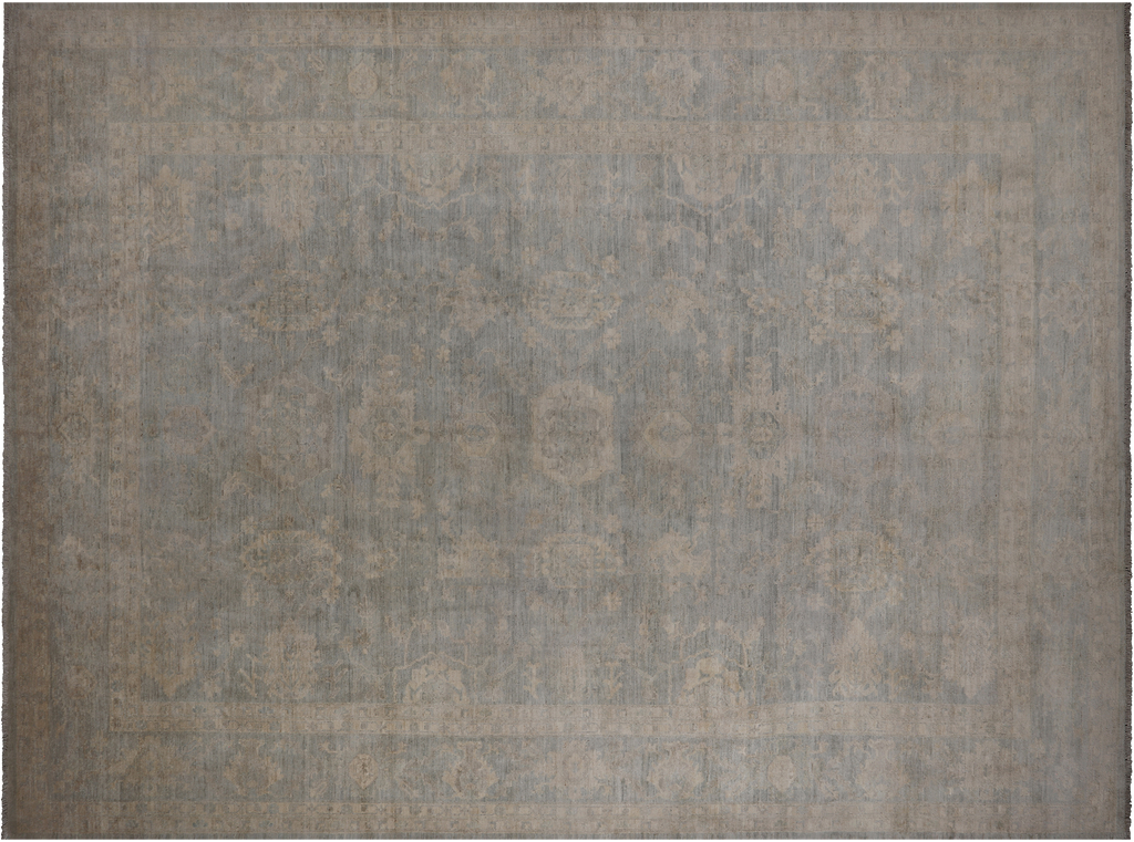 10' 0" X 13' 7" Hand-Knotted Turkish Oushak Wool Rug - Q18820