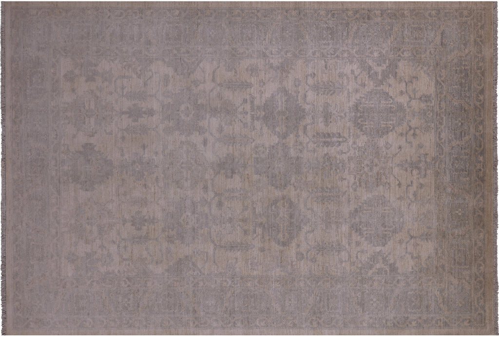 Ivory 6' 0" X 8' 10" Turkish Oushak Handmade Wool Rug - Q18822