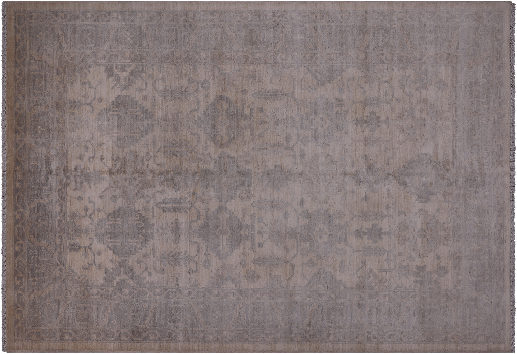 Ivory 6' 0" X 8' 10" Turkish Oushak Handmade Wool Rug - Q18822
