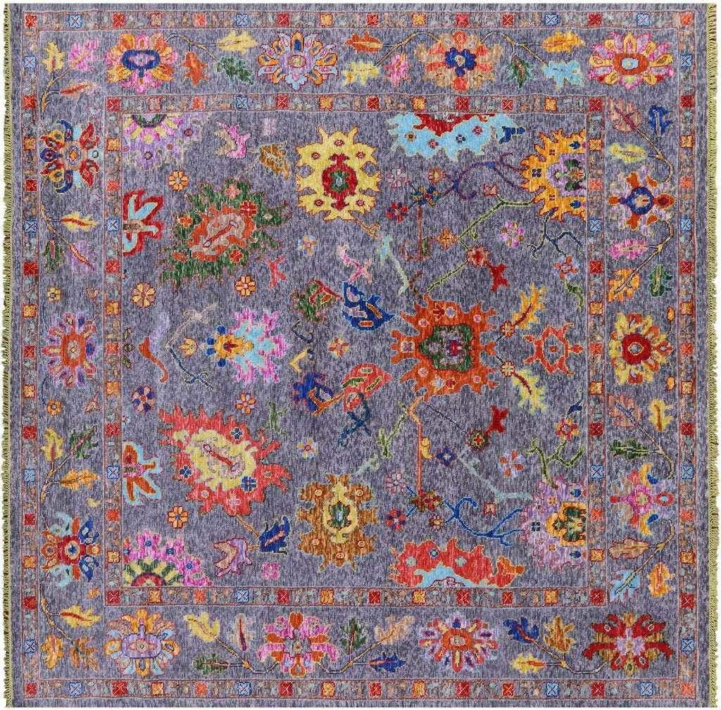 Square Turkish Oushak Hand Knotted Wool Rug - Manhattan Rugs