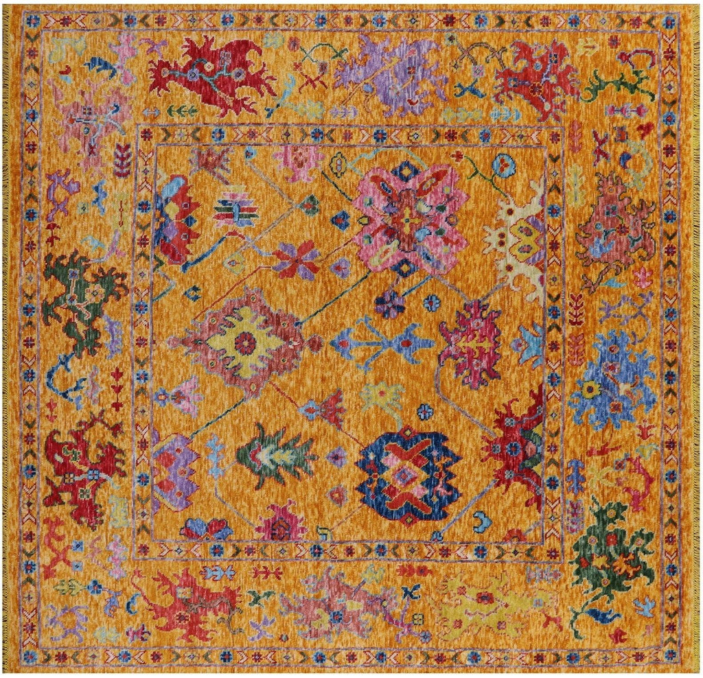 Square Turkish Oushak Handmade Wool Rug - Manhattan Rugs